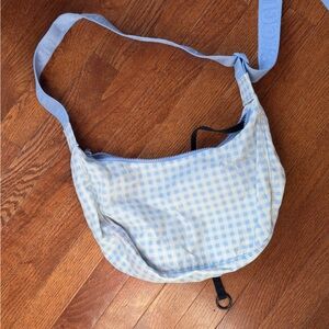 Baggu Light Blue Gingham Crossbody Bag - Women